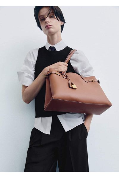 MANGO Woman Ziplock Shopper Bag - Comfortable Design