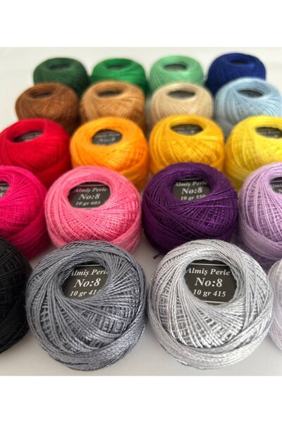 ALMİŞ Σετ κλωστών Almiş Perle Etamine-Cross Stitch 20 τεμαχίων (10 Gr-No:8)