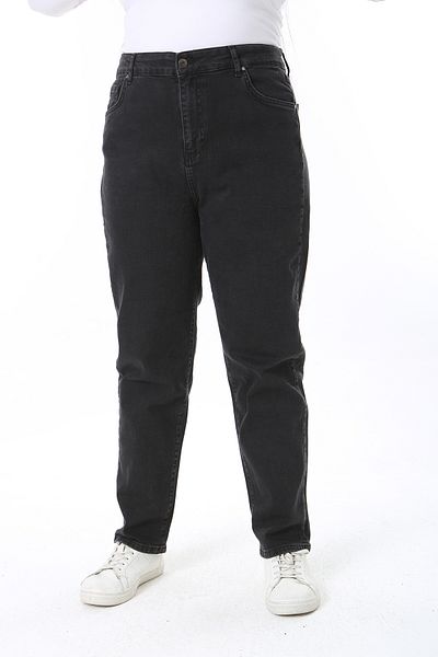 Şans Pantaloni de damă, negri, cu talie înaltă, cu 5 buzunare, din lycra, 65N38446