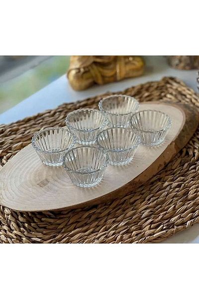 Zeryas Home Mini Glass Jam Bowl and Coffee Bowl, Sauce Bowl, Mini 6-Piece Transparent Color