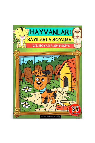 Enine Boyuna Eğitim Painting by Numbers Set (Animals)