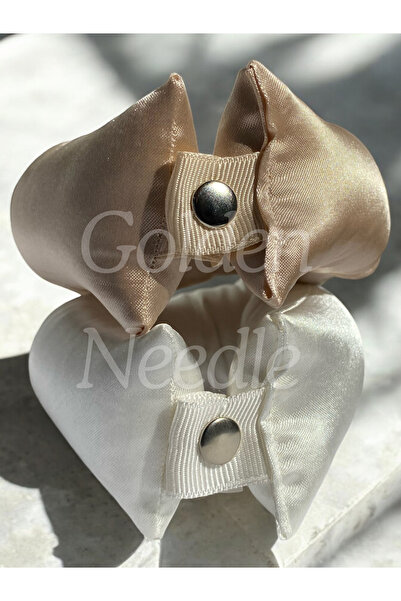 Golden Needle Τσάντα αποθήκευσης για μπούκλες μαλλιών Ecru 2 τεμαχίων - Μαλλιά που δεν χρειάζονται θερμότητα και λουκάνικο με κουμπώματα