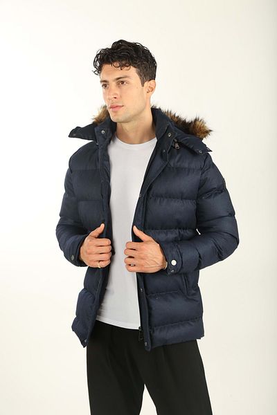 Brango Men's Clothing Puffer Jacket 80179 Dark Blue