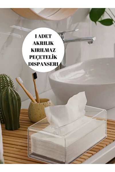 BRE HOME Şık Akrilik Mendil Kutusu Tutucu - Banyo ve Araba Kullanımı için Şef...