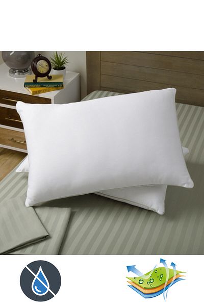 Valoroso Tekstil 4 saltele de pernă micro rezistente la lichide |   Set de 4 protectoare impermeabile pentru perne