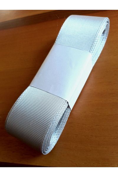 yörük tuhafiye 10 Meters Gray Grosgrain Ribbon - 4 cm One Ball