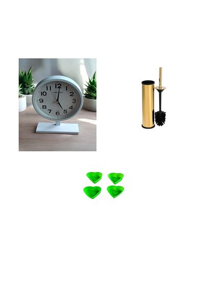 Bahat Wooden Table Clock Gold Toilet Toilet Brush Silicone Cake Mold Set