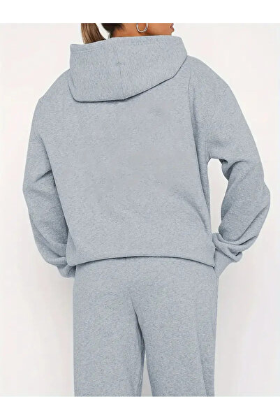 Pink Sky Merry Christmas Printed Sweatshirt Top and Bottom Tracksuit Set