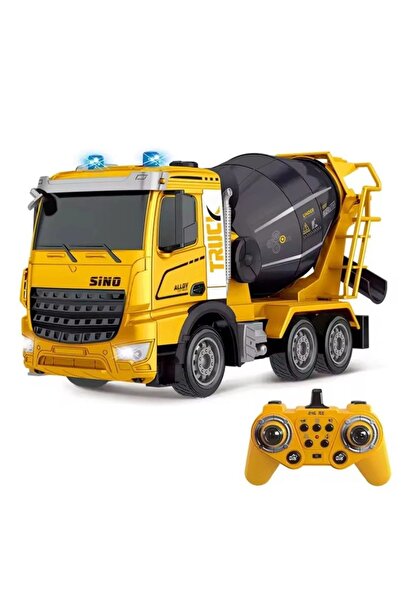 Pshoplay Metal Kumandalı İş Makinesi Beton Mikser Arabası 1:12 – İnşaat Alanına Güç Katın