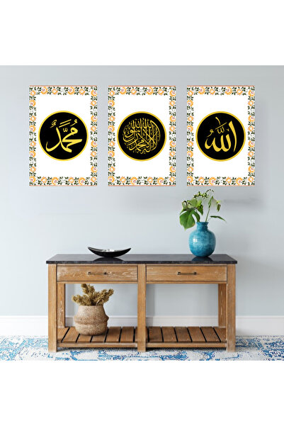 Wise Muhammed, 99 İsim ve Allah Yazısı 3'lü Mdf Tablo Seti