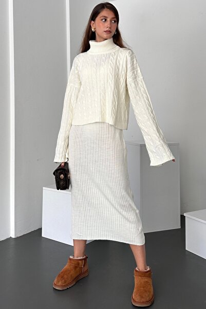 Fav Style سترة نسائية منسوجة بأكمام إسبانية ذات رقبة مدورة وفتحة رقبة على شكل...