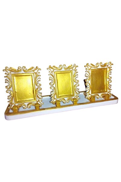 Hediyemiks ALTIN RENK Fotoğraf Çerçevesi Dekoratif ve Hediyelik Obje Seti
