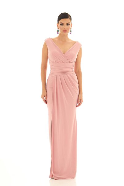 Carmen Dlhé večerné šaty s púdrovou štrbinou