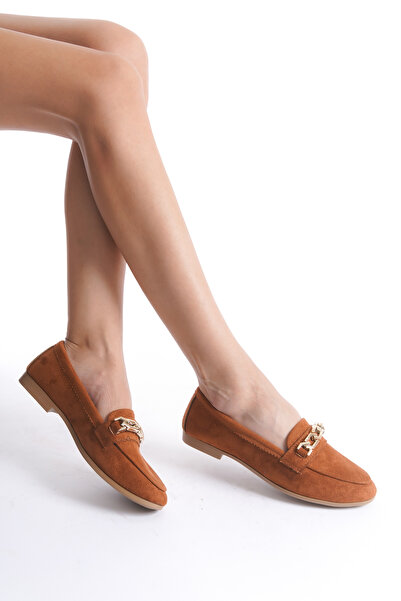 Ayakkabı Podyumum '' SEÇİL ''TABA SÜET GÜNLÜK DÜZ TABAN TOKALI MASKÜLEN LOAFER YENİ SEZON