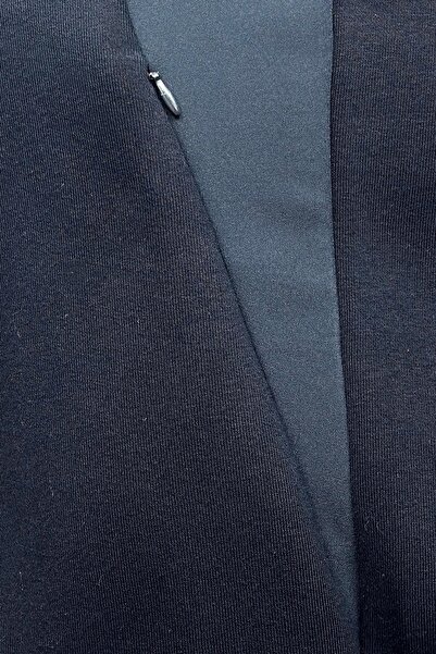 BESSA Men's Navy Blue Vest with Hood Inside Cotton Winter Fabric Hidden Zipper Pocket