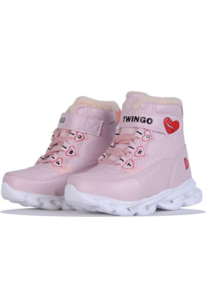 TRENDYSHOSE Tw- 009065   Baby Girl Thermal Furry Lighted Guaranteed Boots