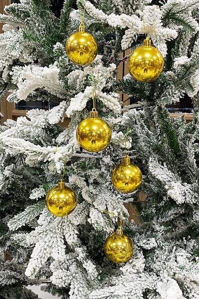 Yusuf Dirik YD Party Supplies Christmas Tree Ball Shiny Medium Size 6 cm 6 Pieces
