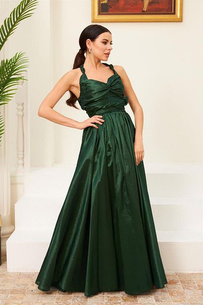Carmen Dlhé večerné šaty Emerald Taffeta