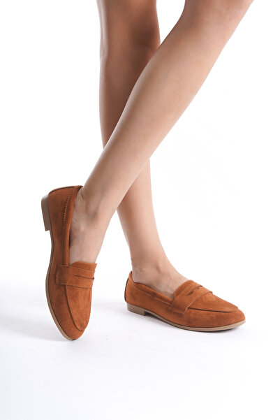 Ayakkabı Podyumum '' YONCA '' TABA SÜET GÜNLÜK DÜZ TABAN MASKÜLEN LOAFER YENİ SEZON