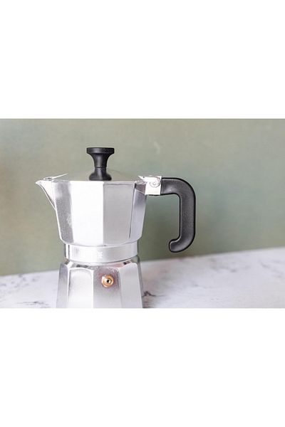 La Cafetiere ماكينة صنع الإسبريسو المصنوعة من الألومنيوم على الطراز الحديث بسعة 50 مل