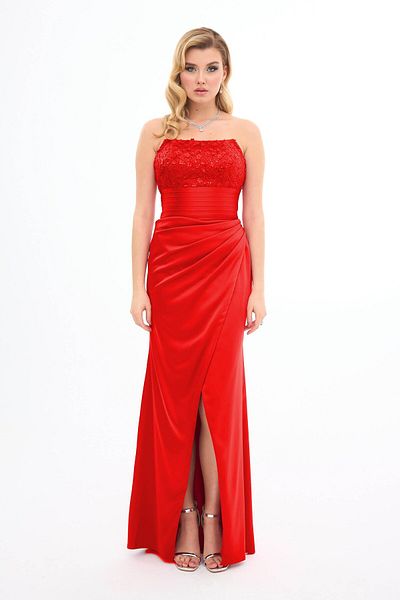 Carmen Rochie de seara din satin fara bretele