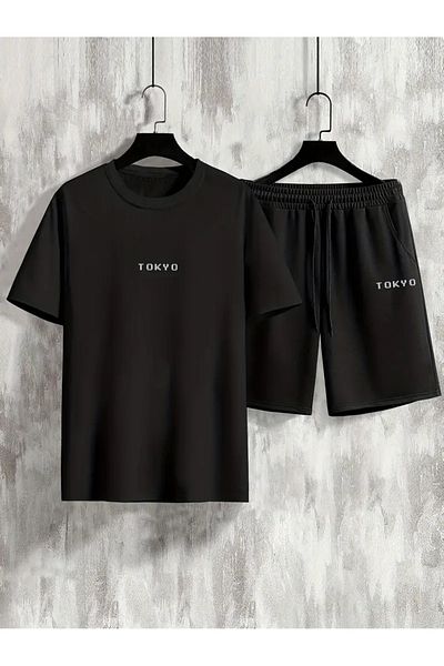 Frisson Printed T-shirt - Jogger T-Shirt Crew Neck Bottom Top Tracksuit Set