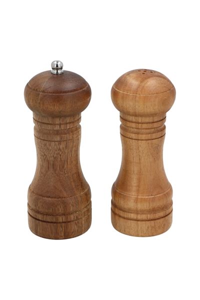 Bien Servi 2-Piece Hand Pepper Mill Grinder Set  5.5 x 14cm