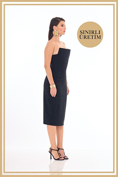 Carmen Limited Edition | ROSALINDA Siyah Midi Elbise