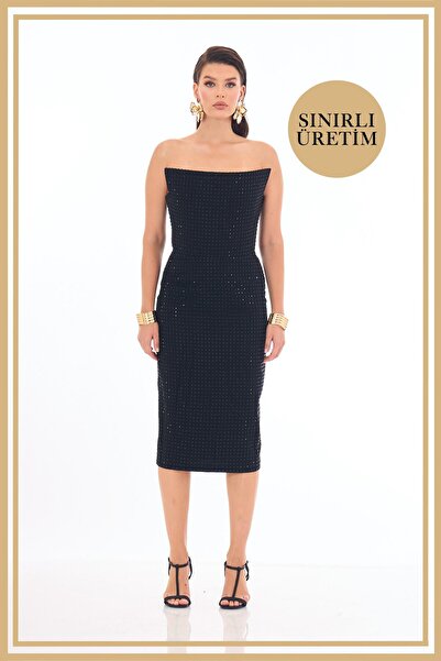 Carmen Limited Edition | ROSALINDA Siyah Midi Elbise