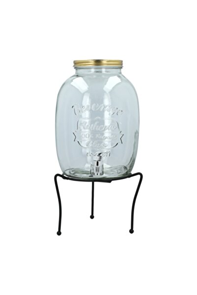 Bien Servi 2-Piece Elegant Glass Dispenser with Iron Stand 6420