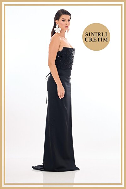 Carmen Limited Edition | LADY Siyah Uzun Elbise
