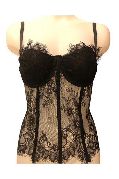 KUMSALDA İNCİ FANTEZİ, YARI DANTEL , İNCE ASKILI KILÇIK KORSE