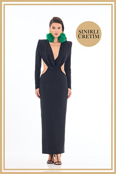 Carmen Limited Edition | VALERIA Siyah Uzun Elbise