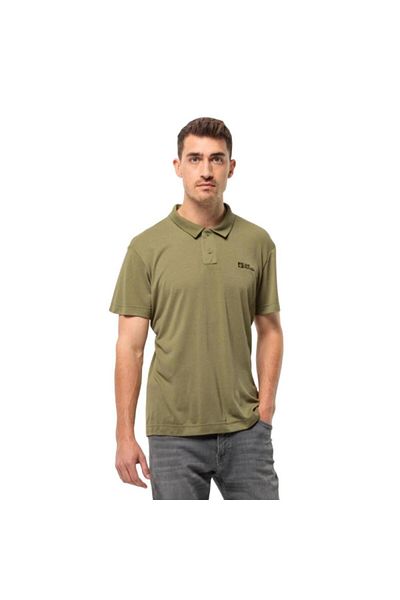 Jack Wolfskin Pikeh Polo M 1809731-4511 Ανδρικό μπλουζάκι χακί