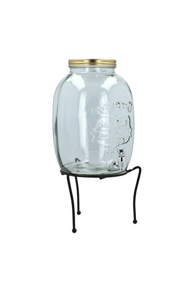 Bien Servi 2-Piece Elegant Glass Dispenser with Iron Stand 6420