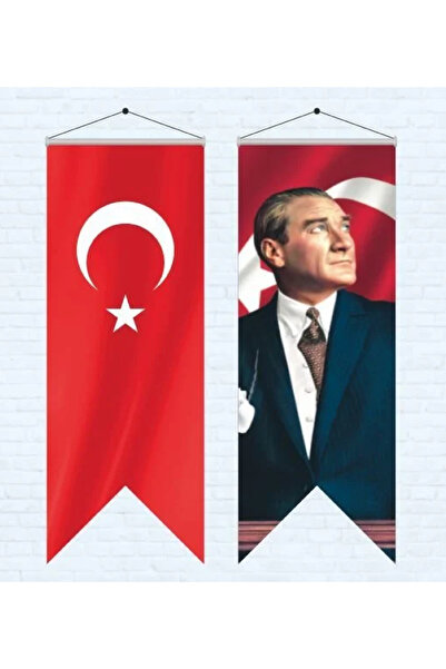 Genel Markalar Atatürk Posteri ve Türk Bayrağı Kırlangıç 70x150 cm