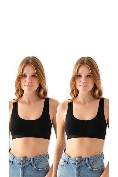 SATENIA LINGERIE Γυναικείο βαμβακερό σουτιέν με φαρδύ λουράκι 2 τεμαχίων με αφαιρούμενο μαξιλαράκι