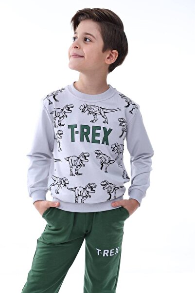 Free Beka Çocuk Uzun Kollu Pijama Takımı Dinazor Baskılı Rahat Ve Şık Pijama ...