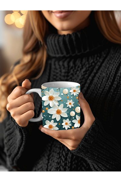Evion 3D Design Ceramic Mug in Flower Models - Gift Mug