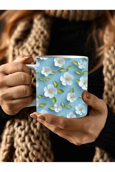 Evion 3D Design Ceramic Mug in Flower Models - Gift Mug