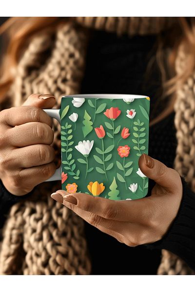 Evion 3D Design Ceramic Mug in Flower Models - Gift Mug