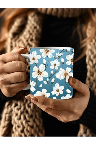 Evion 3D Design Ceramic Mug in Flower Models - Gift Mug