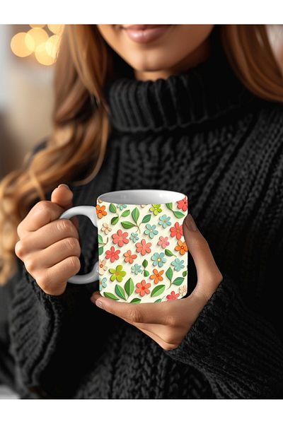 Evion 3D Design Ceramic Mug in Flower Models - Gift Mug