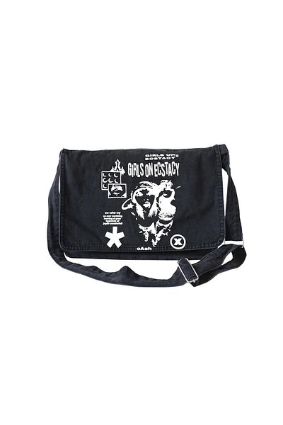 DENOKMODA y2k Geantă unisex din țesătură din denim Geantă de mână Harajuku cu imprimeu vintage