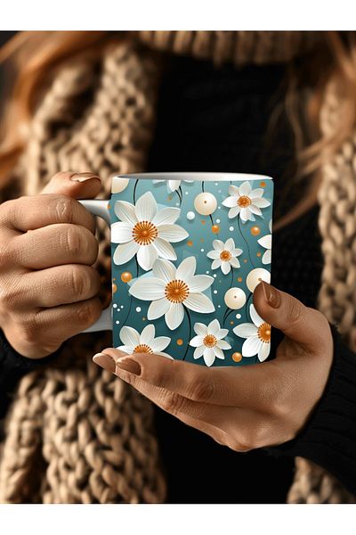 Evion 3D Design Ceramic Mug in Flower Models - Gift Mug