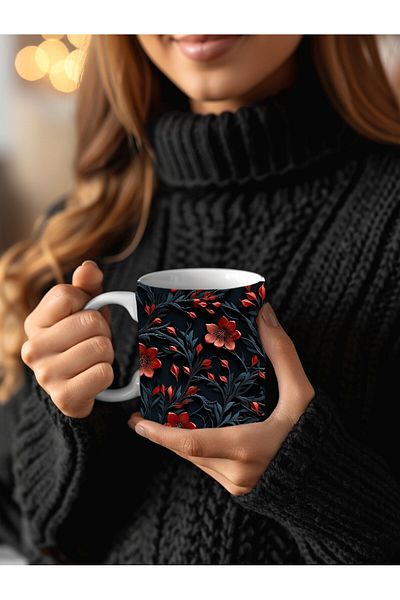 Evion 3D Design Ceramic Mug in Flower Models - Gift Mug