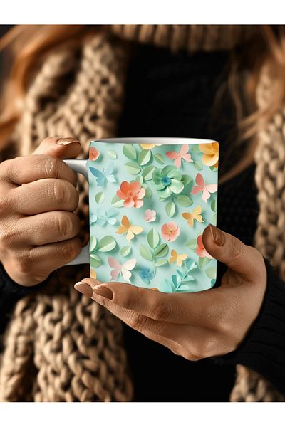 Evion 3D Design Ceramic Mug in Flower Models - Gift Mug