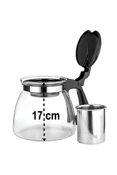 Transformacion French Press Glass Teapot with Strainer 1500 ml Herbal Tea Infuser 720943