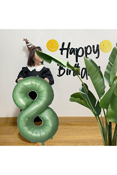 Bkmc RETRO YEŞİLİ MAT YEŞİL FOLYO YAŞ RAKAM FOLYO BALON