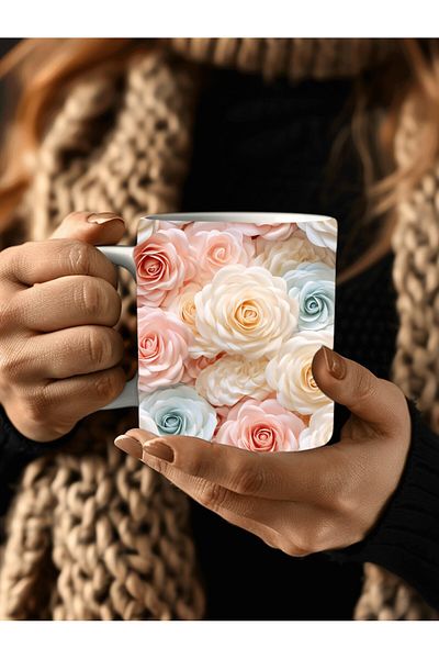 Evion 3D Design Ceramic Mug in Flower Models - Gift Mug